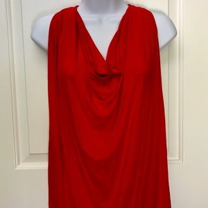 Michael Stars Sleeveless Drape Top Red One Size